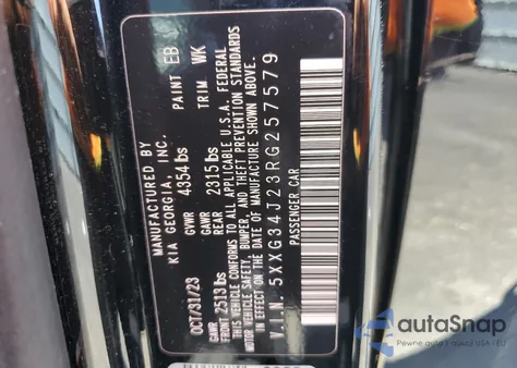 2024 Kia K5 Ex z USA, uszkodzony, nr VIN 5XXG34J23RG257579